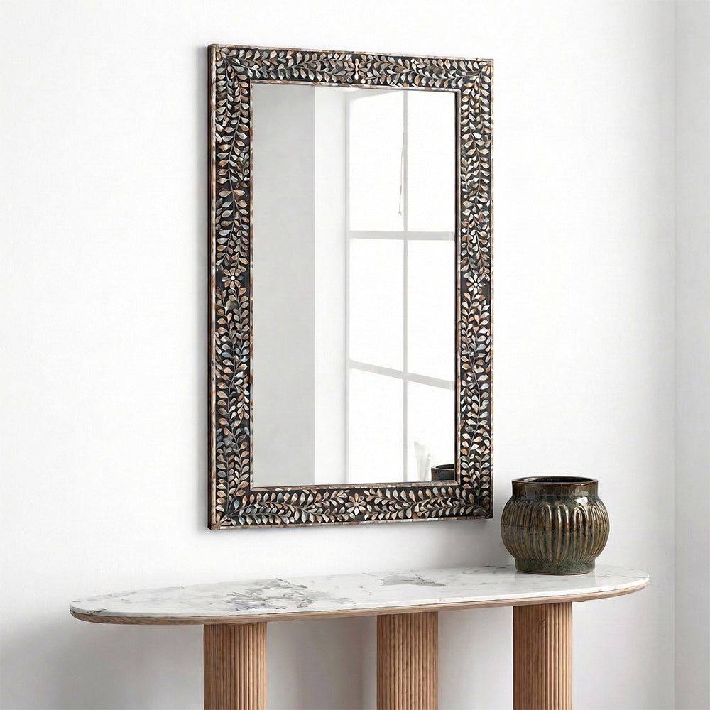 Feist Rectangular Bone Inlay Mirror