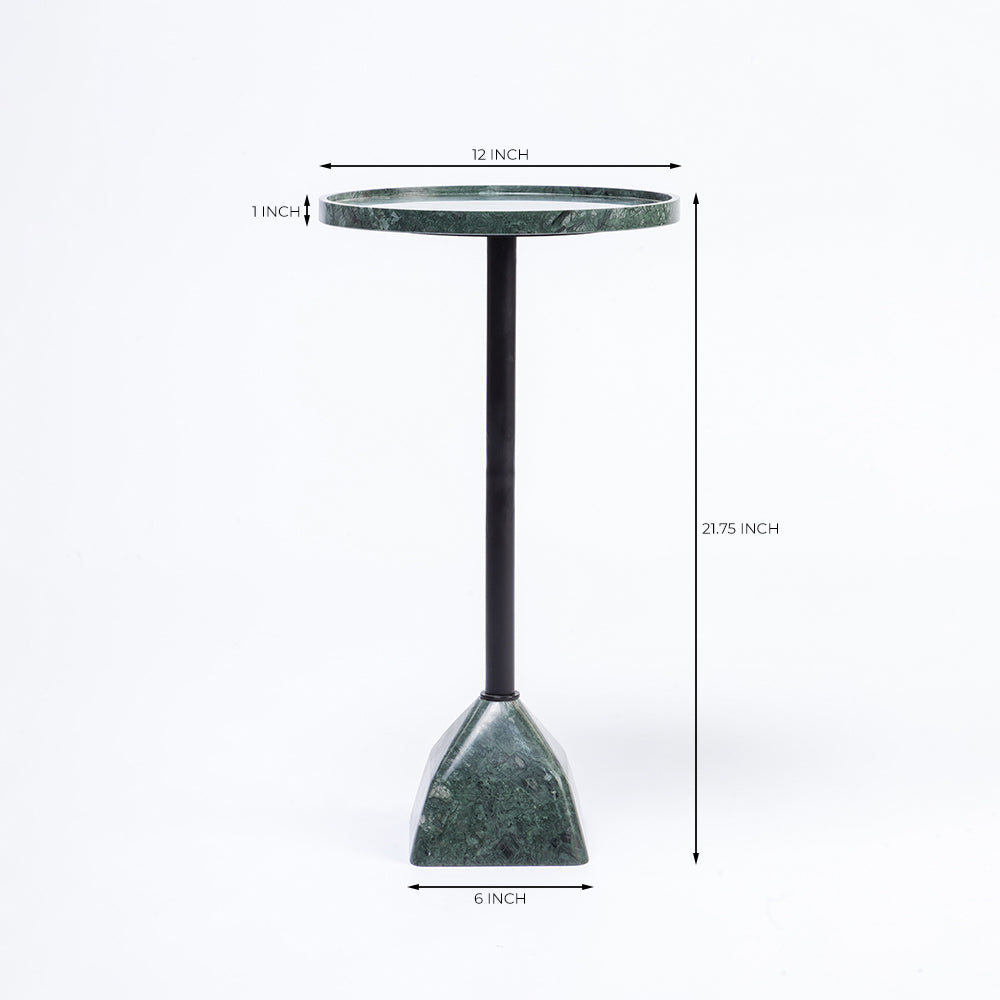 Timo Marble Side Table with Metal - Dark Green