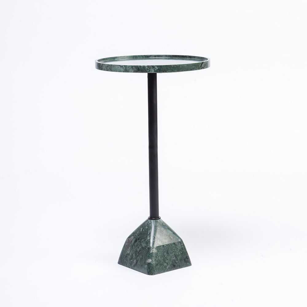 Timo Marble Side Table with Metal - Dark Green