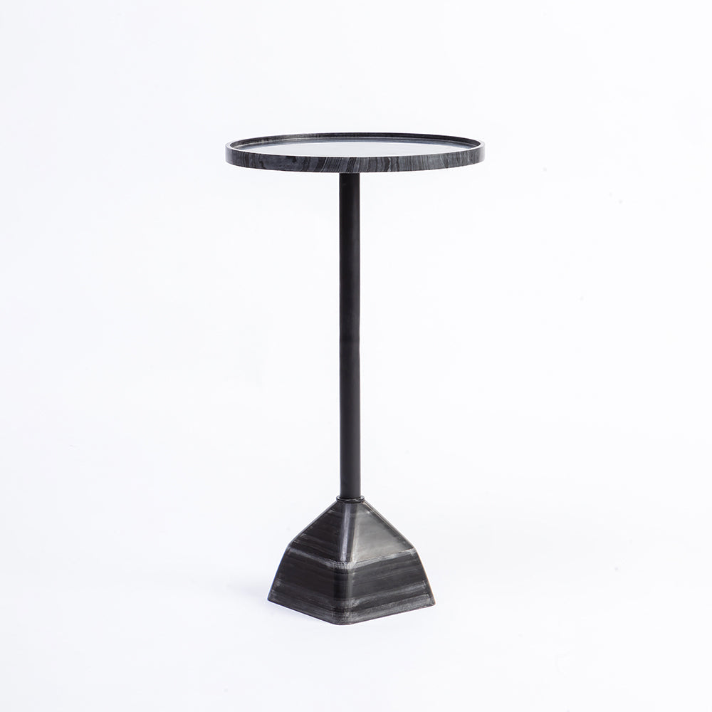 Timo Marble Side Table with Metal - Black