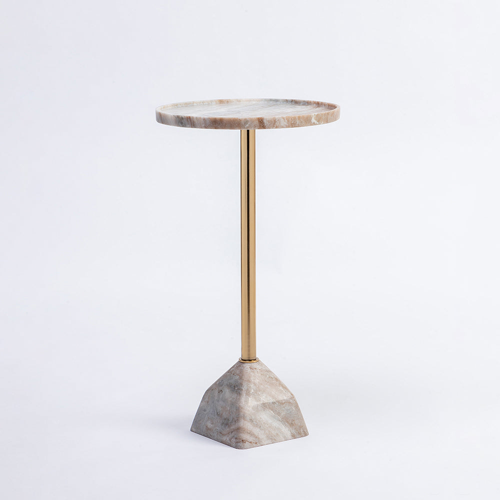 Timo Marble Side Table with Metal - Purple