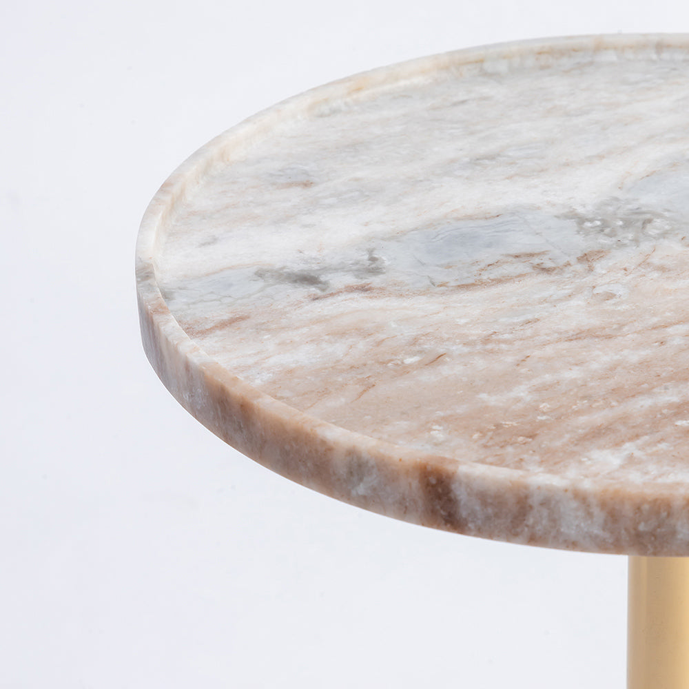 Timo Marble Side Table with Metal - Purple