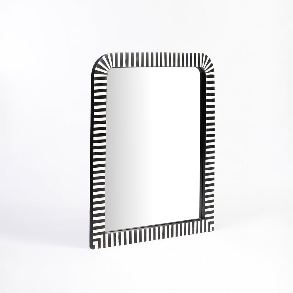 Cosha Rectangular Black White Bone Inlay Mirror