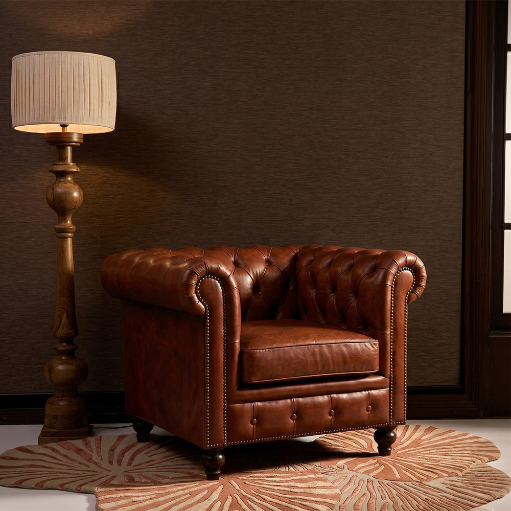 Phoebe Full Leather 1 Seater Sofa