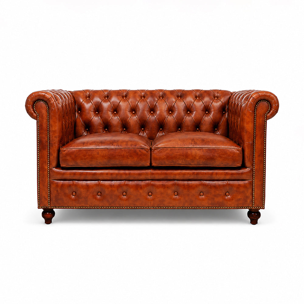 Haim Full Leather 2 Seater Sofa