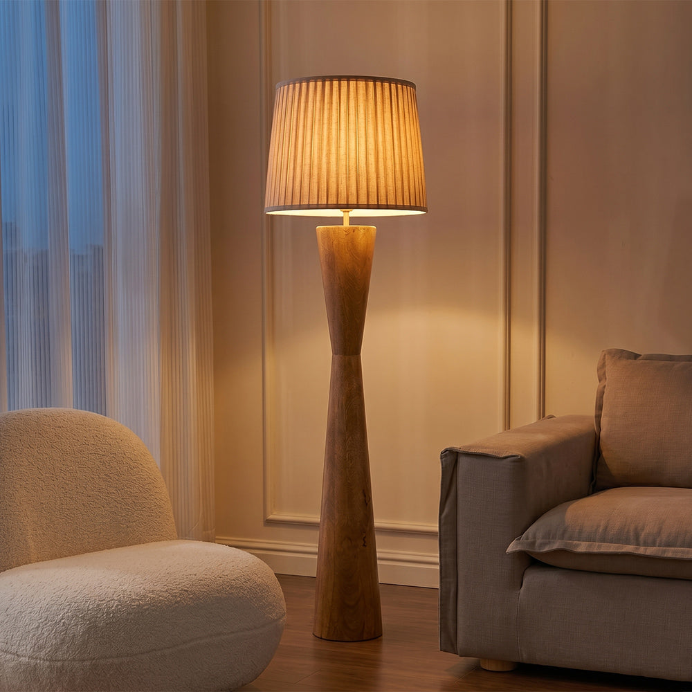 Reed Mango Wood Floor Lamp