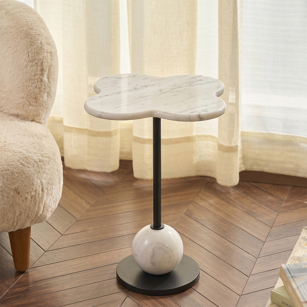 Oren Iron Drink Table with Marble