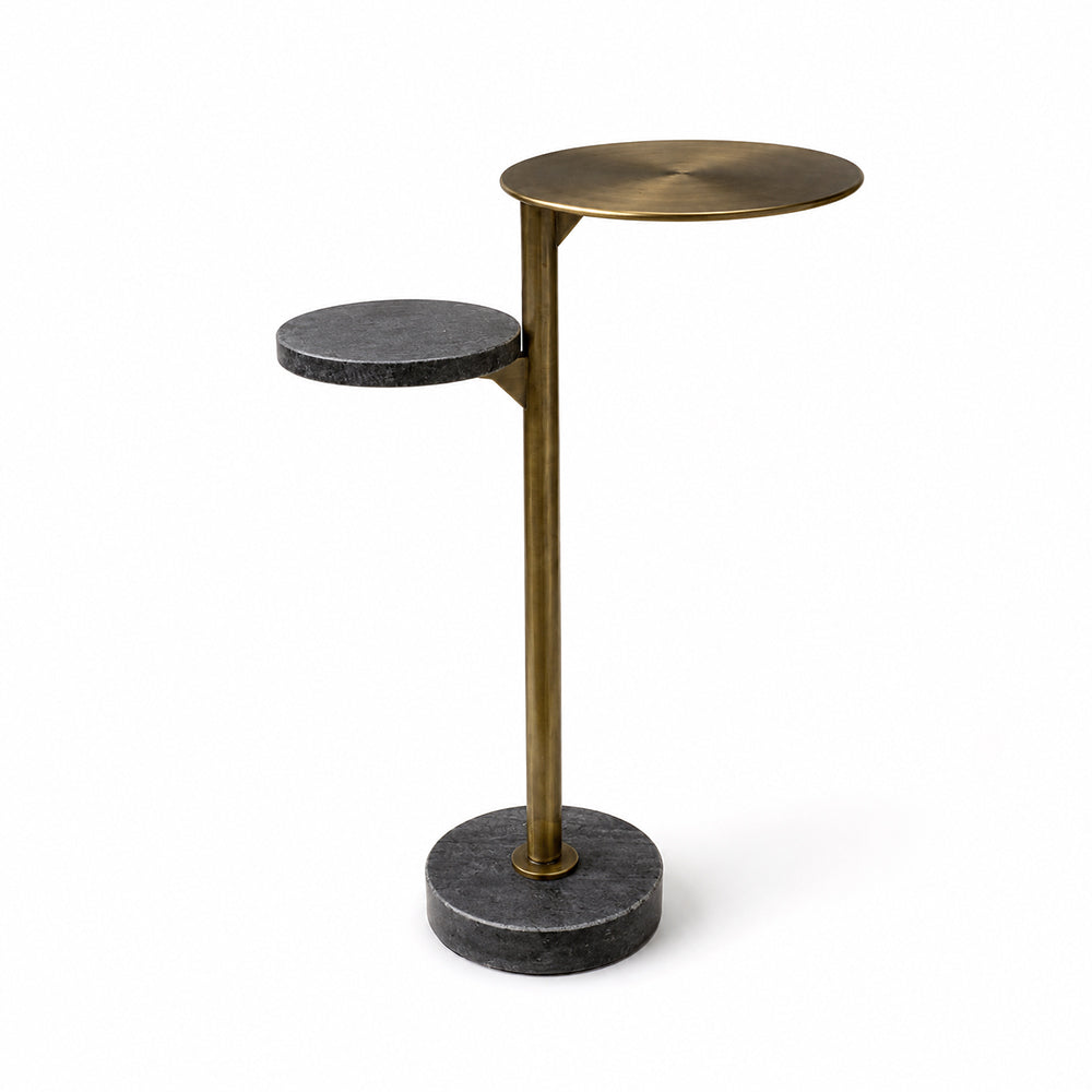 Fenn Iron Drink Table with Marble