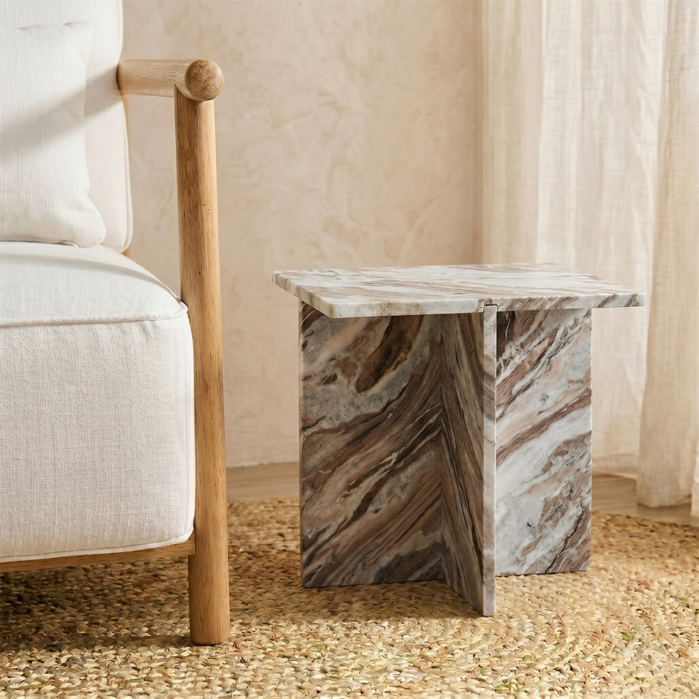 Elan Sawar Marble Side Table