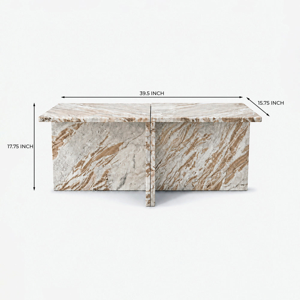 Faris Sawar Marble Coffee Table Set of 2