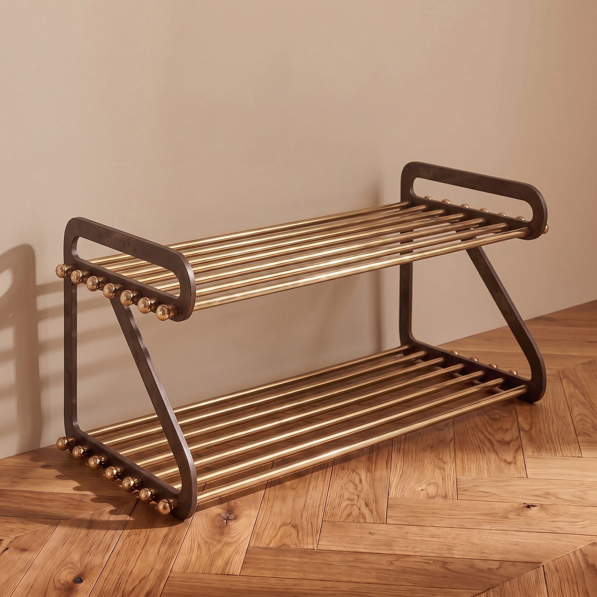 Jaro Mud Grey Metal Shoe Rack