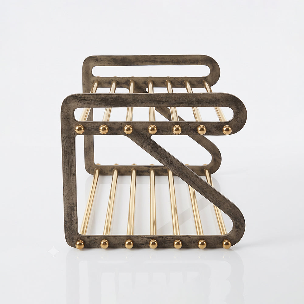 Jaro Mud Grey Metal Shoe Rack