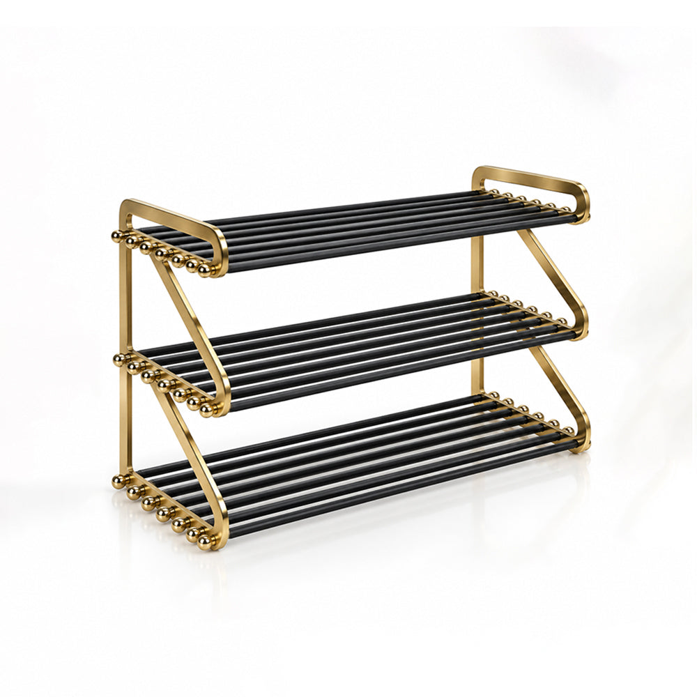Kael Gold Black Metal Shoe Rack