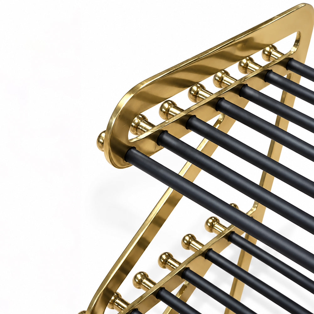 Kael Gold Black Metal Shoe Rack