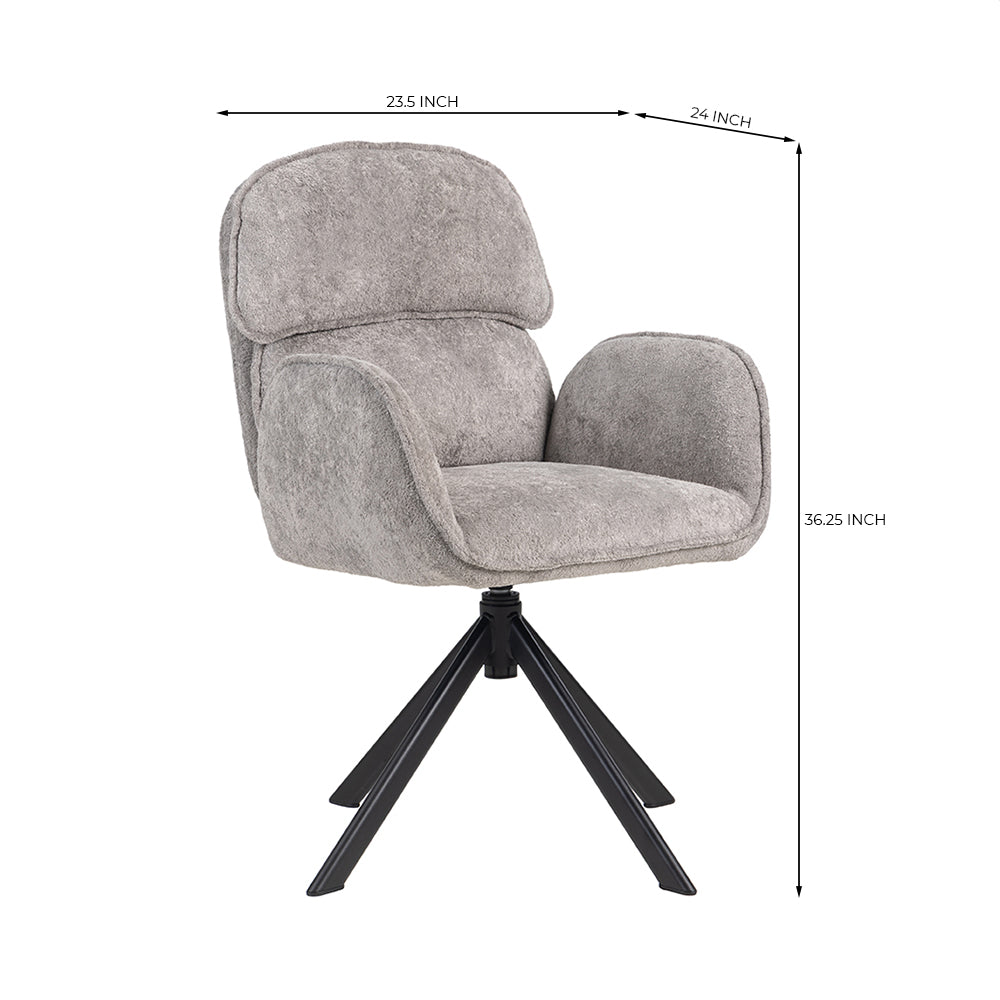 Grady Swivel Fabric Dining Chair with Metal Legs - Olive