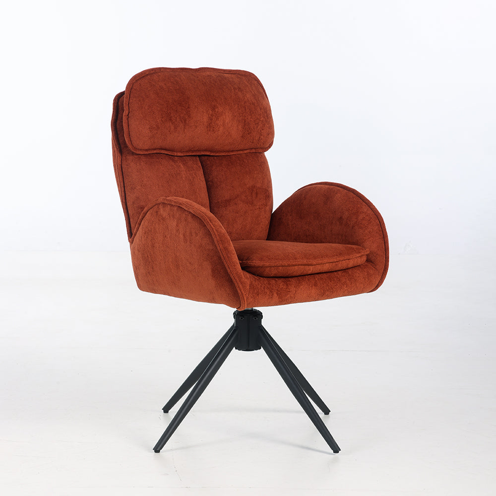 Harlan Swivel Fabric Dining Chair - Terracotta