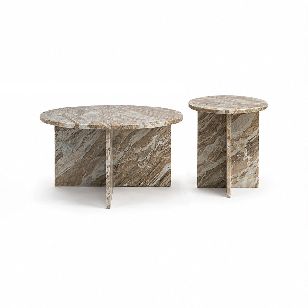 Veda Sawar Marble Coffee Table Set of 2
