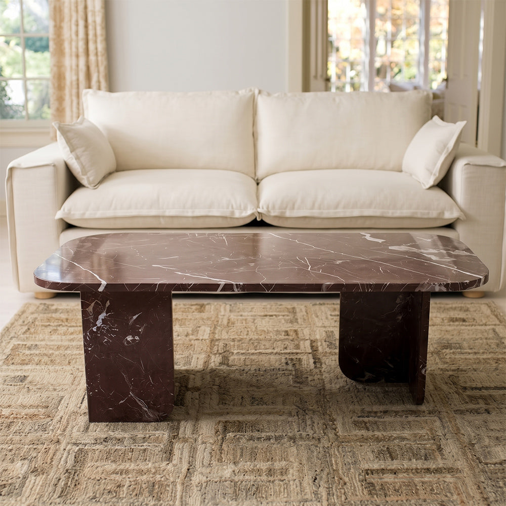 Jasper Red Marble Coffee Table
