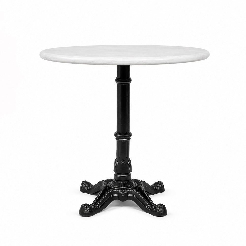 Callan White Banswara Marble Restaurant Table with Metal Legs - Large