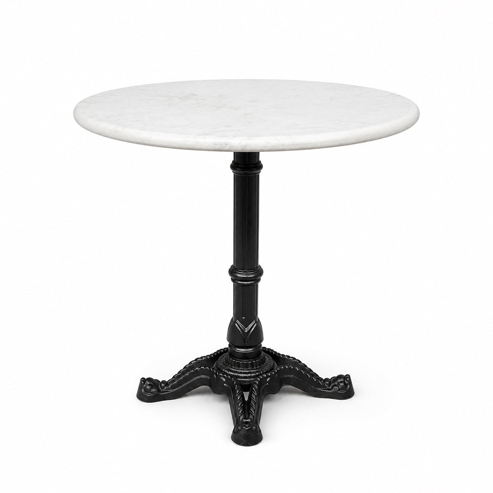 Callan White Banswara Marble Restaurant Table with Metal Legs - Large
