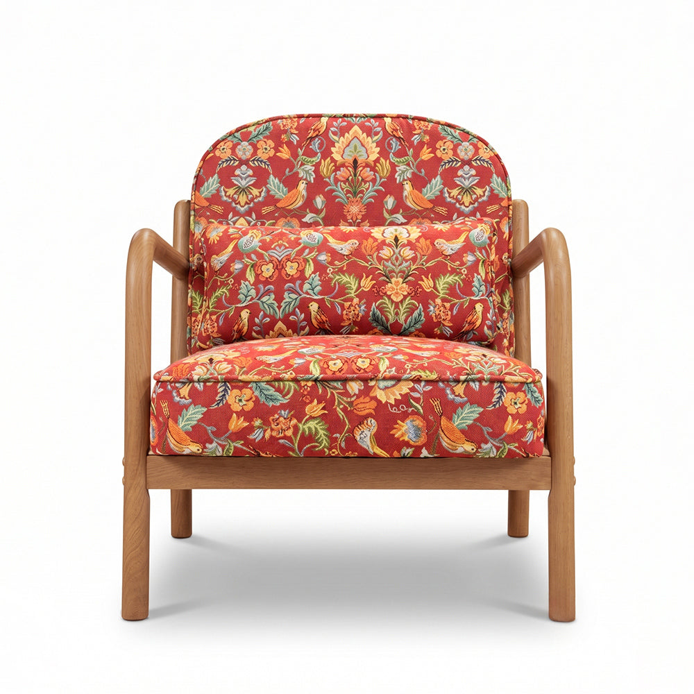 Thorn Para Wood Arm Chair with Cotton Fabric