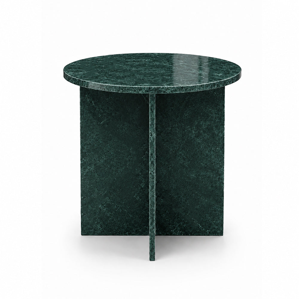 Veda Round Green Marble Coffee Table Set of 2