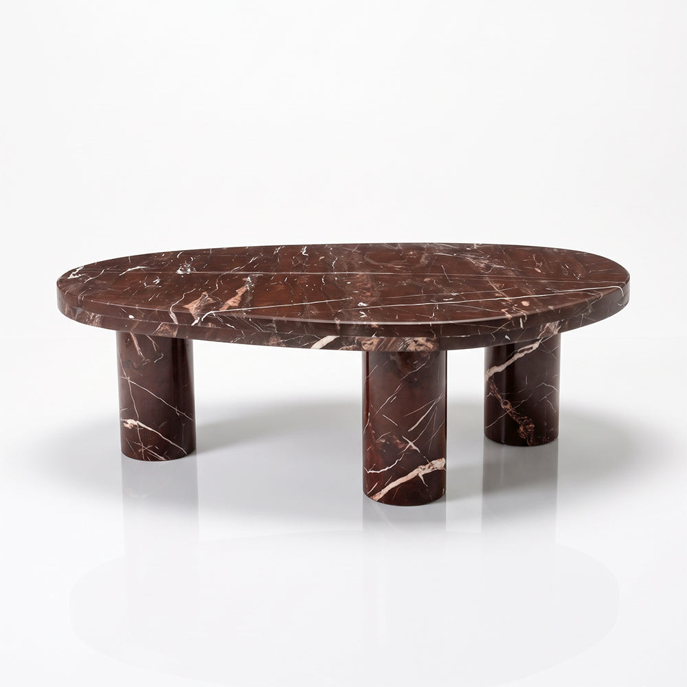 Blaze Red Marble Coffee Table Set of 2