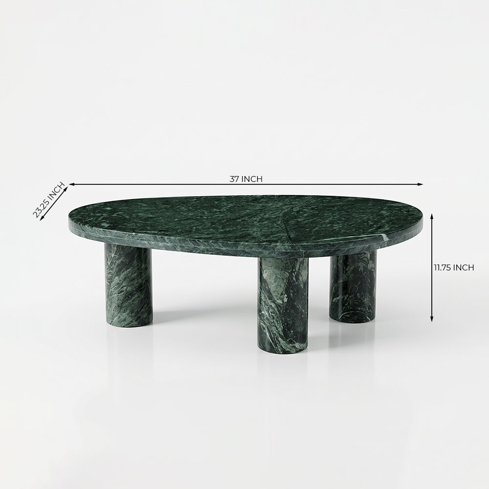 Blaze Green Marble Coffee Table Set of 2