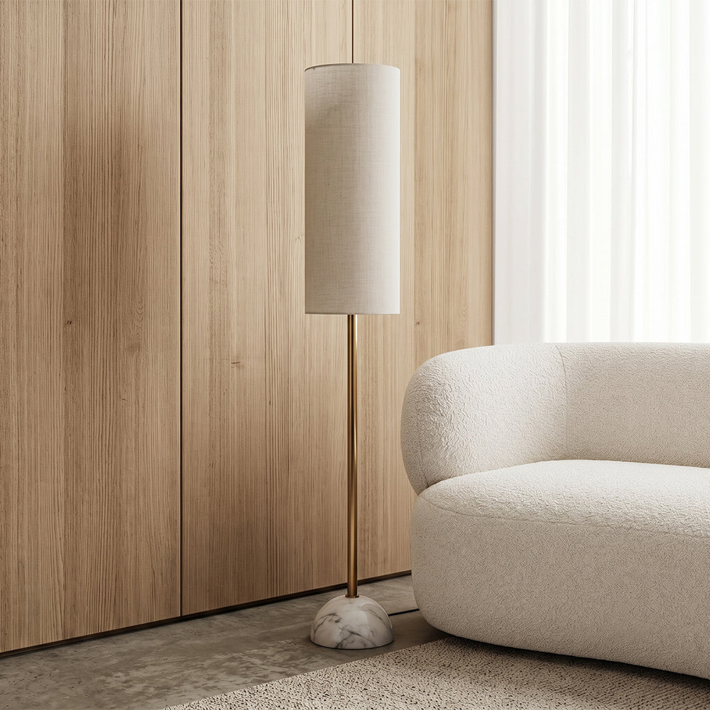 Stellan White Banswara Marble Base Floor Lamp