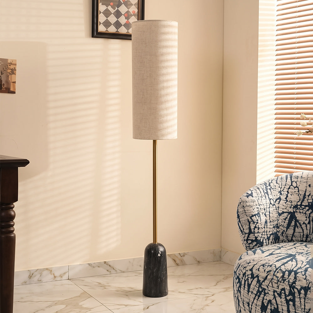 Greer Black Marble Base Floor Lamp