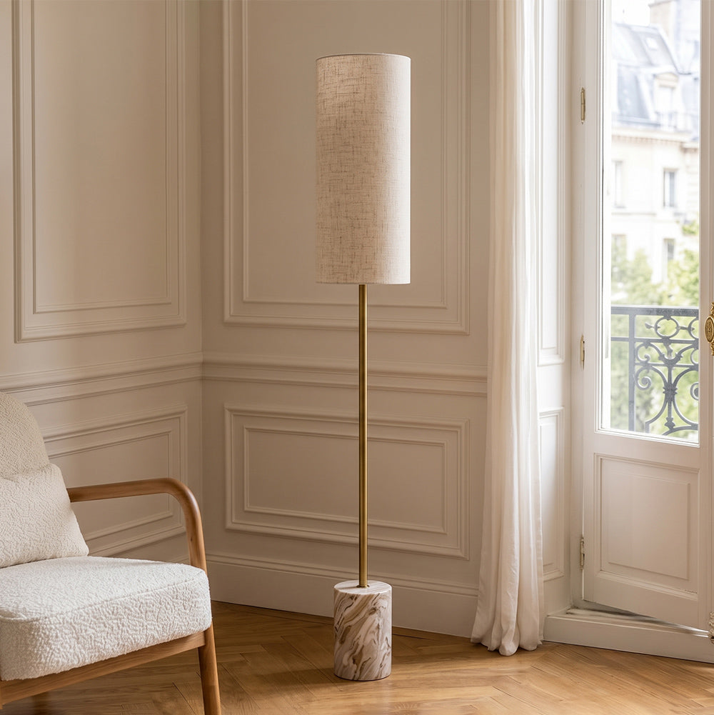 Magnus Sawar Marble Base Floor Lamp
