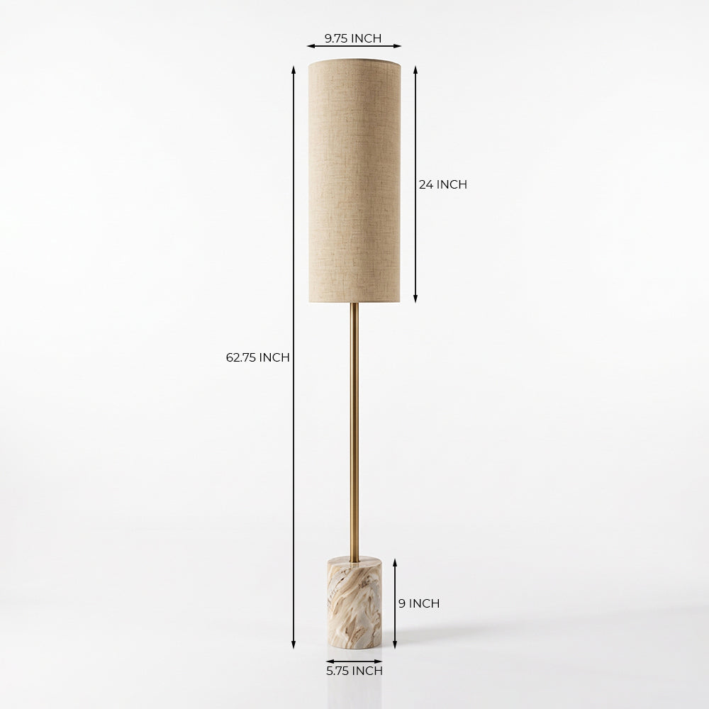 Magnus Sawar Marble Base Floor Lamp