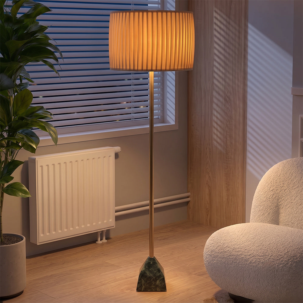 Cypress Green Marble Base Floor Lamp