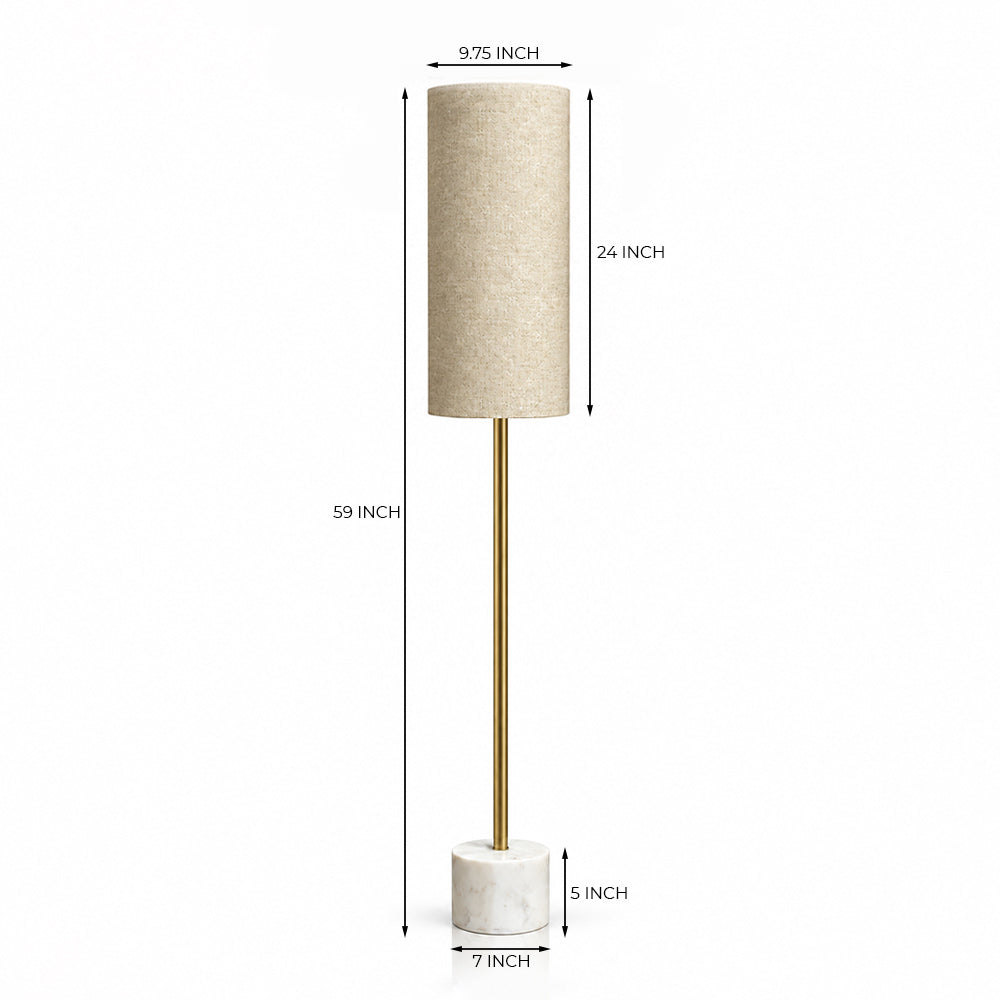 Bronte White Banswara Marble Base Floor Lamp