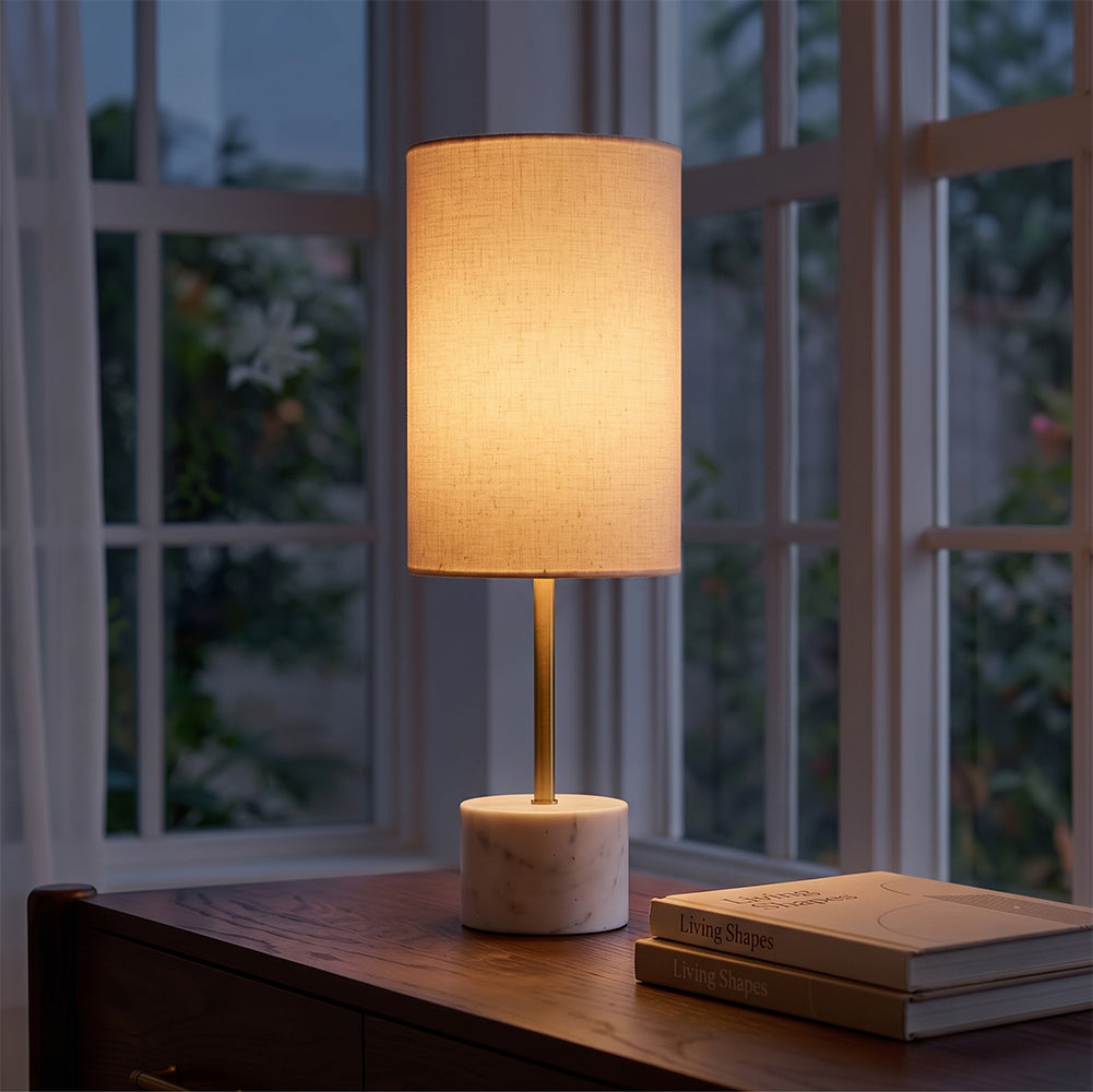Isla White Banswara Marble Base Table Lamp