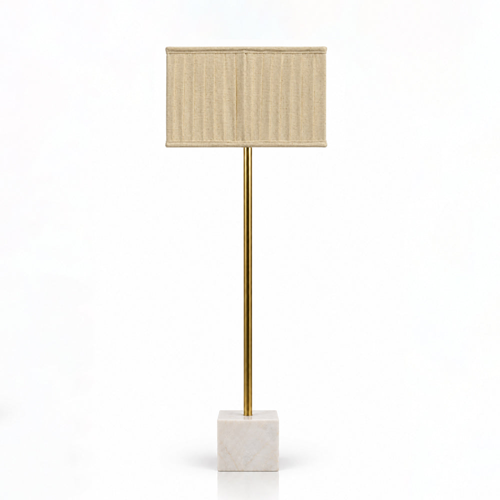 Felix White Banswara Marble Base Floor Lamp