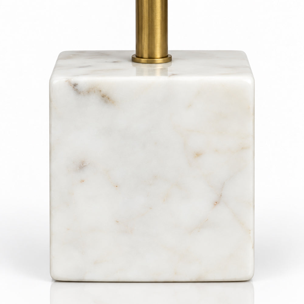Felix White Banswara Marble Base Floor Lamp