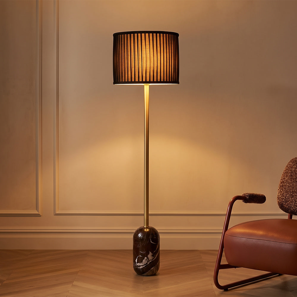 Garnet Red Marble Base Floor Lamp