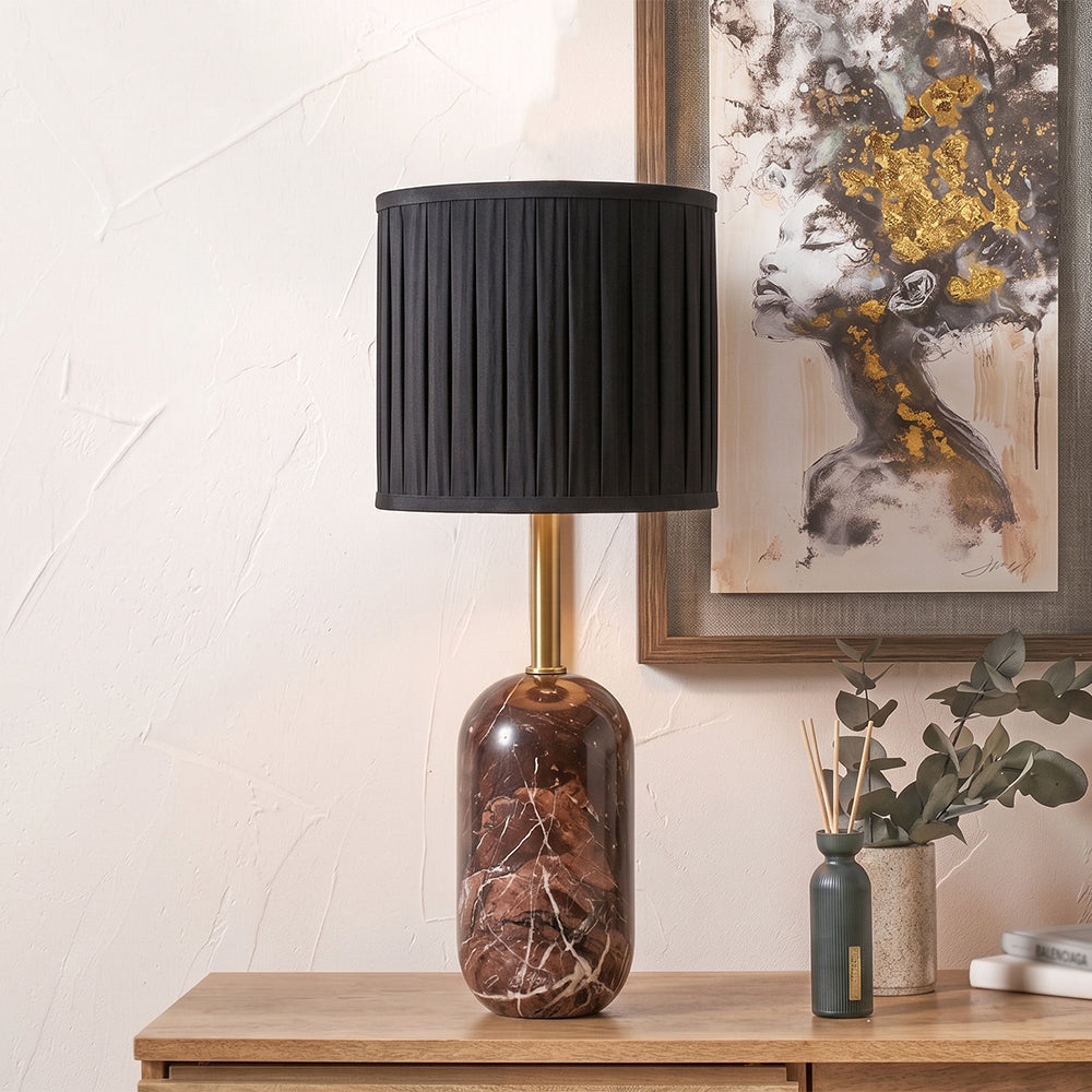 Ruby Red Marble Base Table Lamp