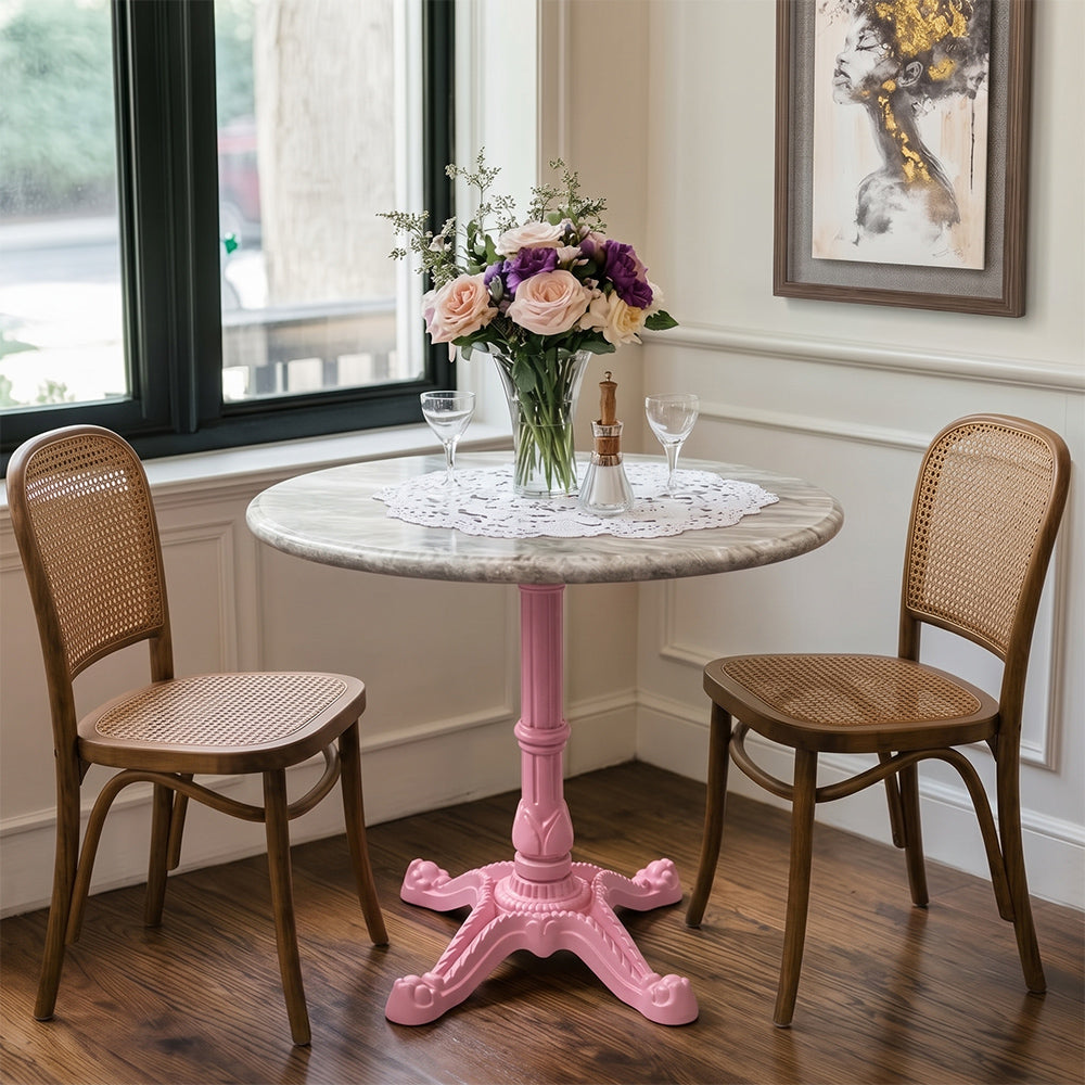 Avalon Sawar Marble Restaurant Table with Metal Legs - Large