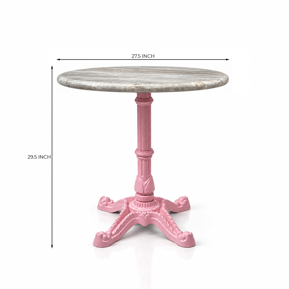 Avalon Sawar Marble Restaurant Table with Metal Legs - Medium