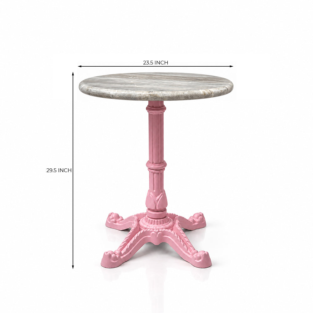 Avalon Sawar Marble Restaurant Table with Metal Legs - Small