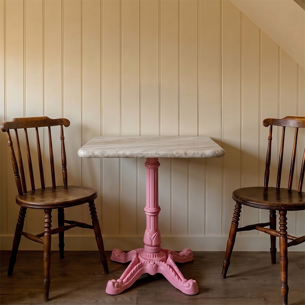 Calloway Sawar Marble Restaurant Table with Metal Legs - Small