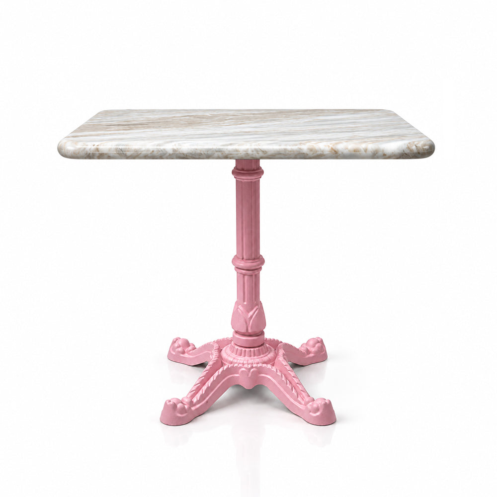 Calloway Sawar Marble Restaurant Table with Metal Legs - Large