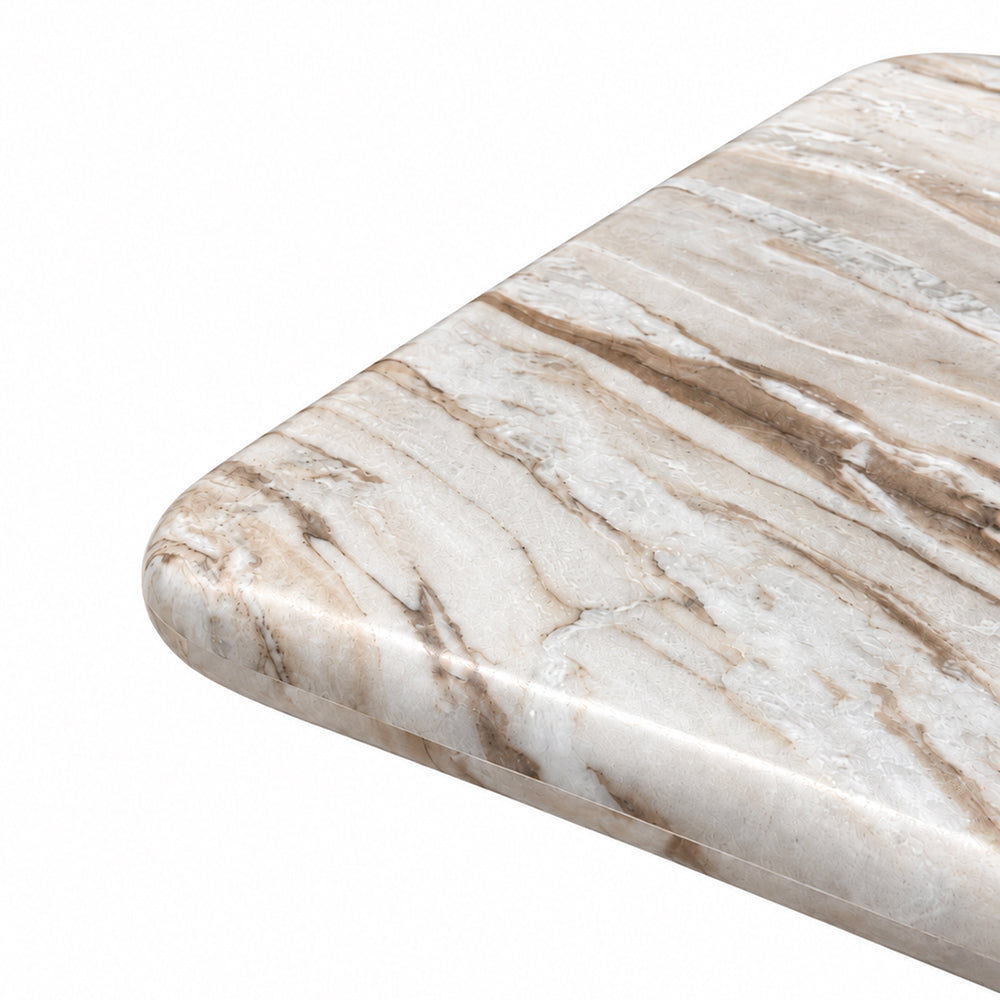 Calloway Sawar Marble Restaurant Table with Metal Legs - Medium