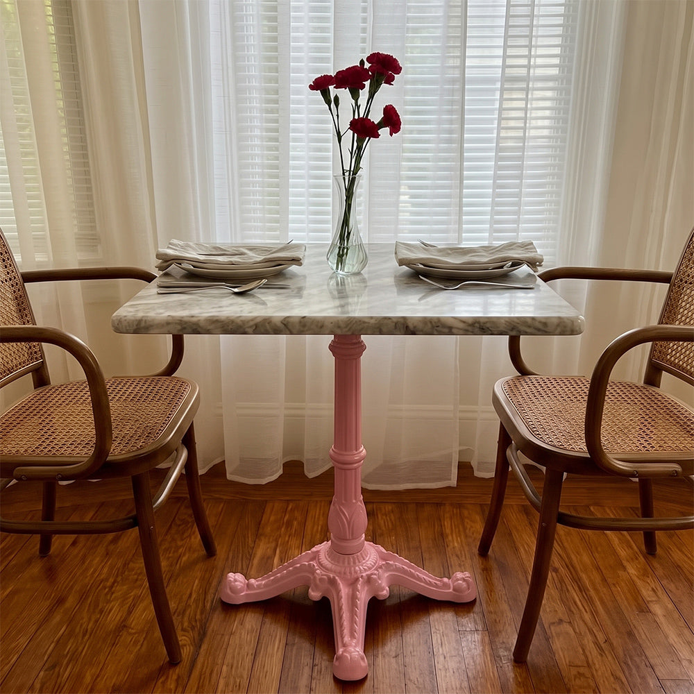 Summit Sawar Marble Restaurant Table with Metal Legs - Large