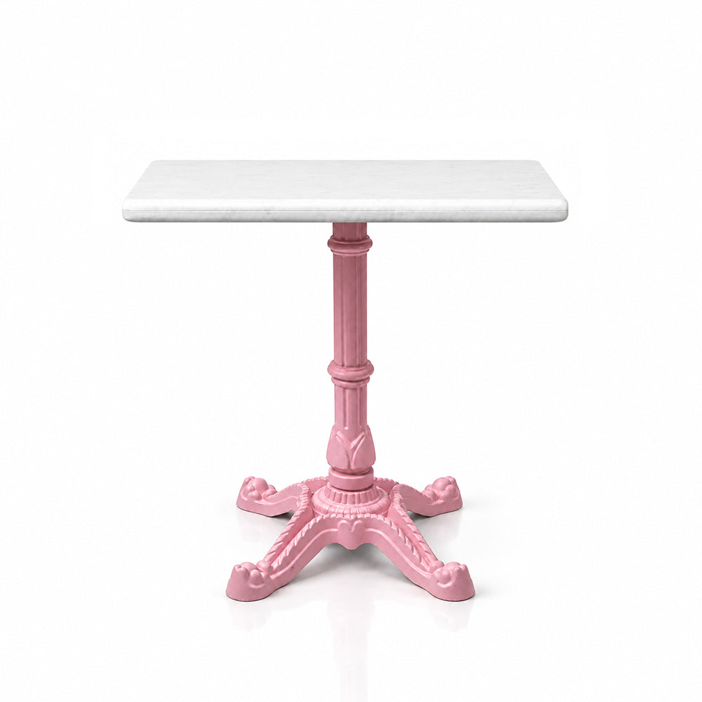 Sterling White Banswara Marble Restaurant Table with Metal Legs - Medium