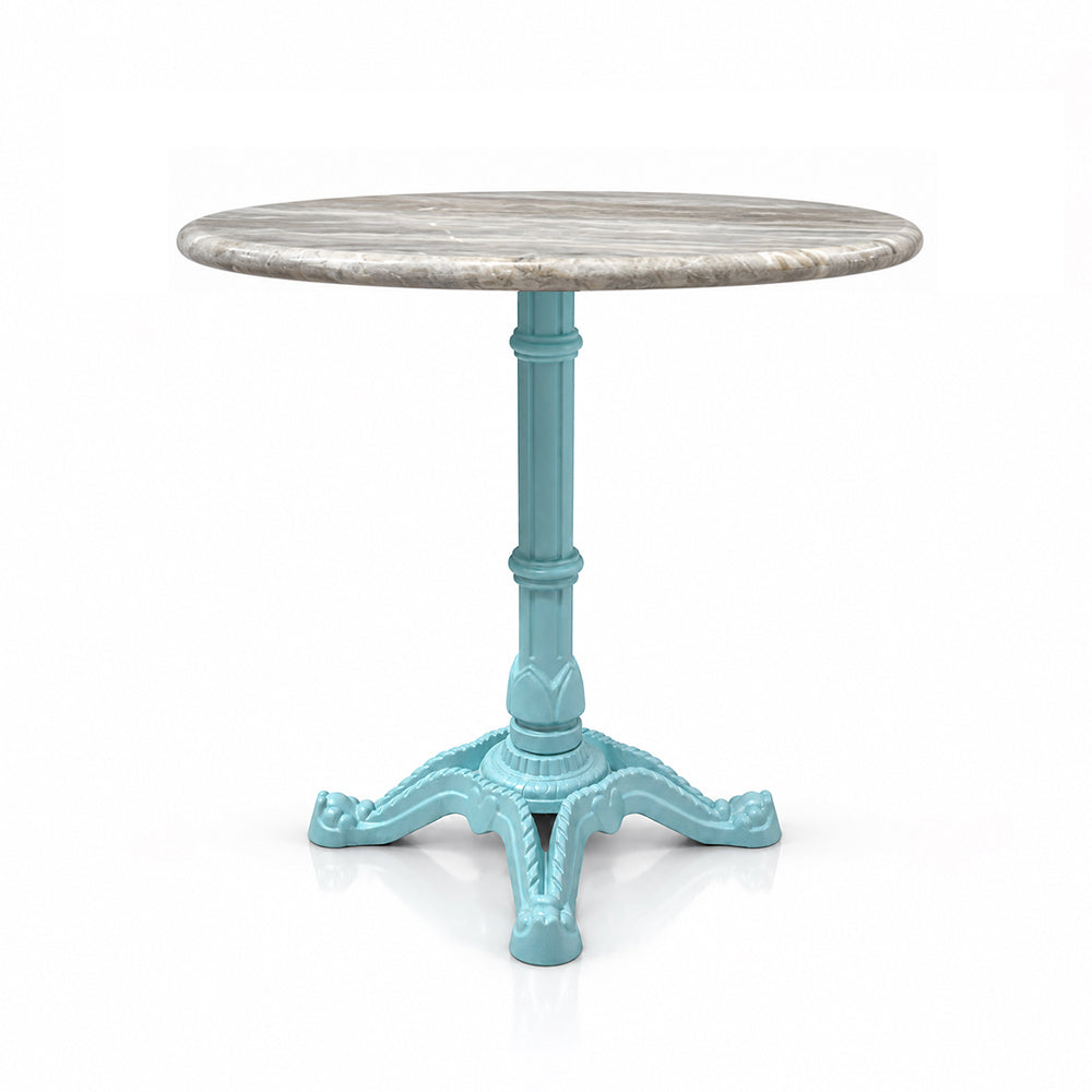 Haven Sawar Marble Restaurant Table with Metal Legs - Large