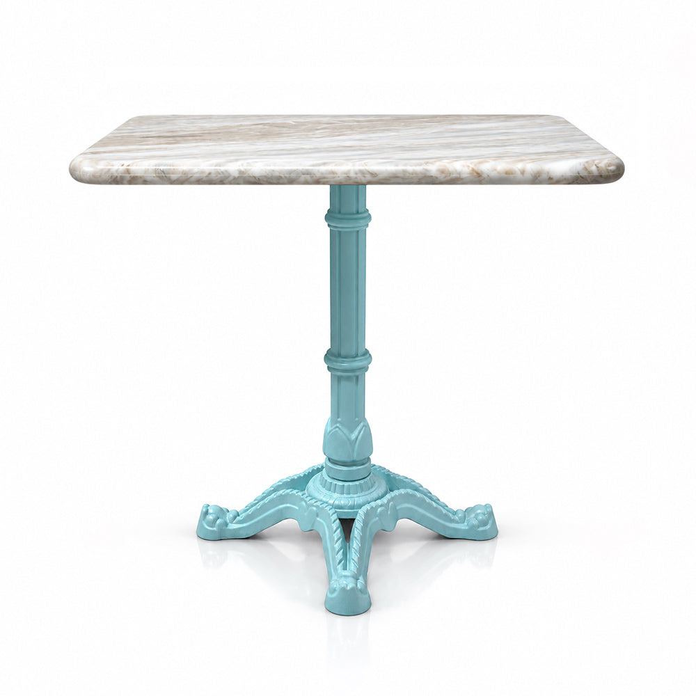 Ridgeway Sawar Marble Restaurant Table with Metal Legs - Large