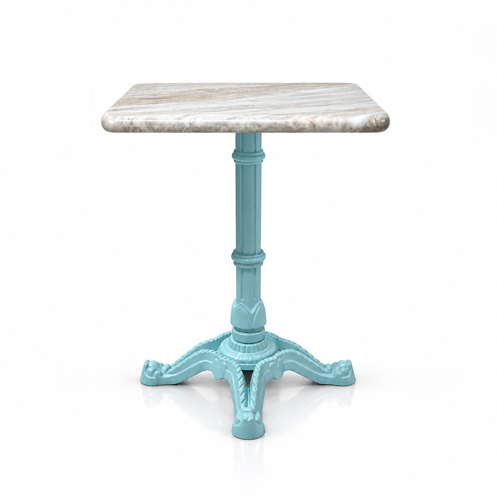 Ridgeway Sawar Marble Restaurant Table with Metal Legs - Small